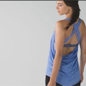 Lululemon Wild Tank Top Heathered Lullaby Ace Spot Black Size 2